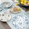 Paper Placemats Disposable 50 Pack Blue Floral Place Mats 13.7 Inch Chinoiserie Round Table Mats for Dinner Table Setting Birthday Wedding Party Supplies (Chinoiserie)